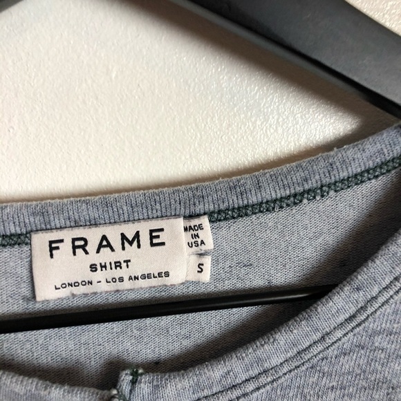 FRAME Denim Le 3/4 Henley Tee in Navy S - Picture 4 of 4